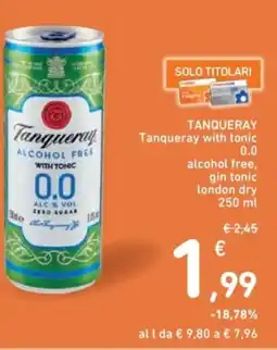Spazio Conad Tanqueray tanqueray with tonic alcohol free, gin tonic london dry offerta