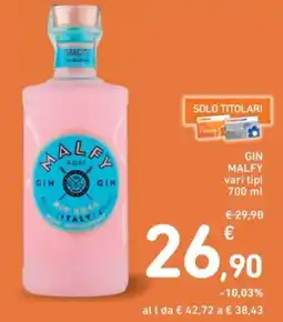 Spazio Conad Gin malfy vari tipi offerta