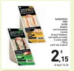 Spazio Conad Sandwich pro alba doppio con bresaola rucola grana padano, offerta