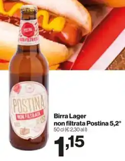 In'S Mercato Birra Lager non filtrata Postina 5,2° offerta
