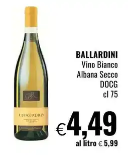 Famila BALLARDINI Vino Bianco Albana Secco DOCG offerta