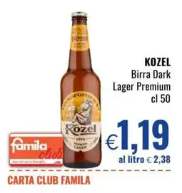 Famila KOZEL Birra Dark Lager Premium cl 50 offerta