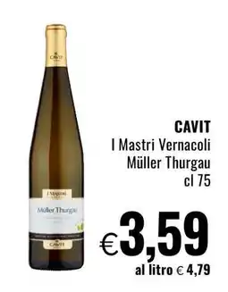 Famila CAVIT I Mastri Vernacoli Müller Thurgau offerta