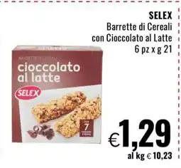 Famila SELEX Barrette di Cereali con Cioccolato al Latte offerta