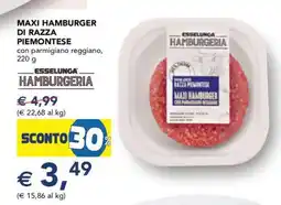 Esselunga Maxi Hamburger di Razza Piemontese offerta