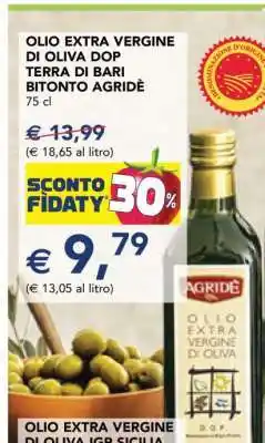 Esselunga OLIO EXTRA VERGINE DI OLIVA DOP TERRA DI BARI BITONTO AGRIDÈ offerta