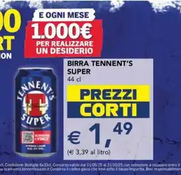 Esselunga Birra Tennent’s Super offerta
