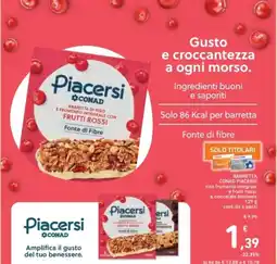 Spazio Conad Barretta Conad Piacersi riso frumento integrale e frutti rossi, offerta