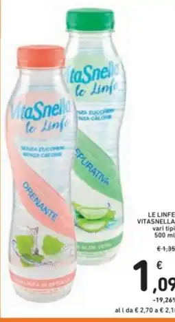 Spazio Conad Le linfe vitasnella vari tipi offerta