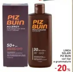 Spazio Conad Linea solari piz buin vari tipi e grammature offerta