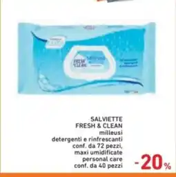 Spazio Conad Salviette fresh & clean milleusi detergenti e rinfrescanti offerta