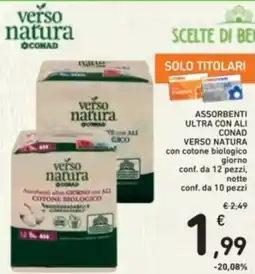 Spazio Conad Assorbenti ultra con ali conad offerta