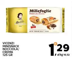 Vicenzi minisnack nocciola/ crema