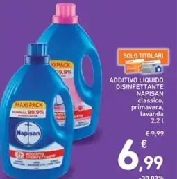Spazio Conad Additivo liquido disinfettante napisan classico, primavera, lavanda offerta