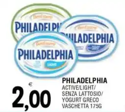 Al Discount Philadelphia active/light/ senza lattosio/ yogurt greco vaschetta offerta