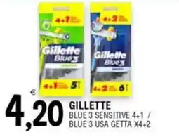 Al Discount Gillette blue 3 sensitive 4+1 / blue 3 usa getta x4+2 offerta