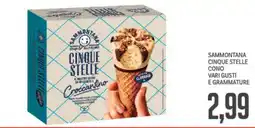 Supermercati Piccolo Sammontana cinque stelle cono vari gusti e grammature offerta