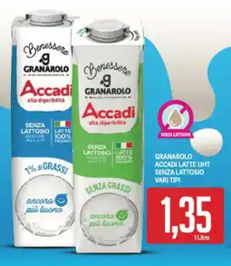 Supermercati Piccolo Granarolo accadi latte uht senza lattosio vari tipi offerta