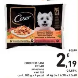 Spazio Conad Cibo per cani cesar selezione vari tipi offerta