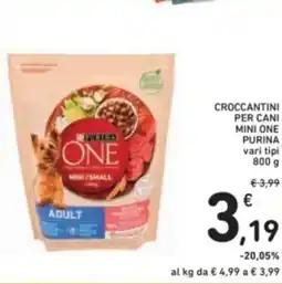 Spazio Conad Croccantini per cani mini one purina vari tipi offerta