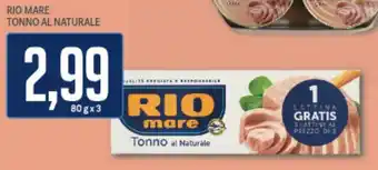 Supermercati Piccolo Rio mare tonno al naturale offerta