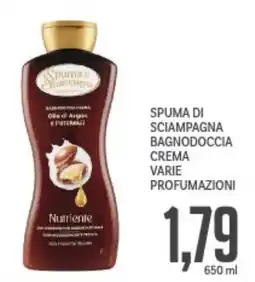 Supermercati Piccolo Spuma di sciampagna bagnodoccia crema varie profumazioni offerta