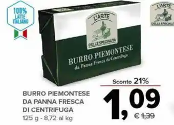 Todis Burro Piemontese Da Panna Fresca Di Centrifuga 125g offerta