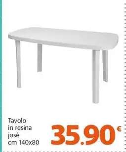 Famila Tavolo in resina josé offerta