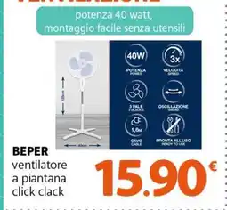Famila BEPER ventilatore a piantana click clack offerta