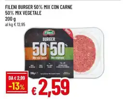 Famila FILENI BURGER 50% MIX CON CARNE 50% MIX VEGETALE offerta