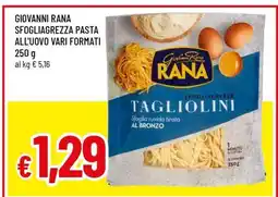 Famila GIOVANNI RANA SFOGLIAGREZZA PASTA ALL'UOVO VARI FORMATI offerta