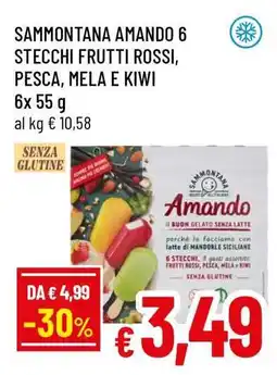 Famila SAMMONTANA AMANDO 6 STECCHI FRUTTI ROSSI, PESCA, MELA E KIWI offerta