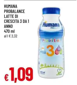 Famila HUMANA PROBALANCE LATTE DI CRESCITA 3 DA 1 ANNO 470 ml offerta