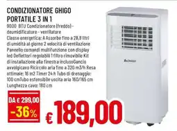 Famila CONDIZIONATORE GHIGO PORTATILE 3 IN 1 offerta