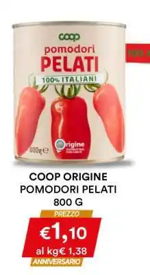 Coop COOP ORIGINE POMODORI PELATI 800 G offerta