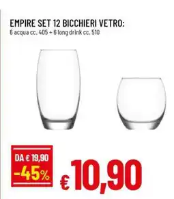 Famila EMPIRE SET 12 BICCHIERI VETRO offerta