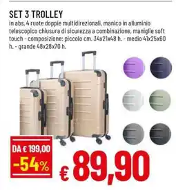 Famila SET 3 TROLLEY offerta