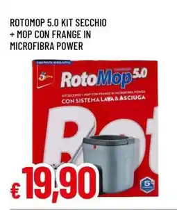 Famila ROTOMOP 5.0 KIT SECCHIO + MOP CON FRANGE IN MICROFIBRA POWER offerta