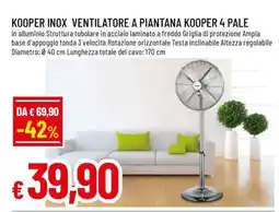 KOOPER INOX VENTILATORE A PIANTANA KOOPER 4 PALE