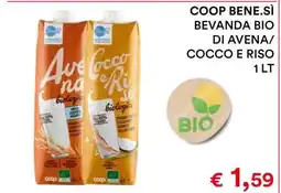 Coop COOP BENE.SÌ BEVANDA BIO DI AVENA/COCCO E RISO 1 LT offerta