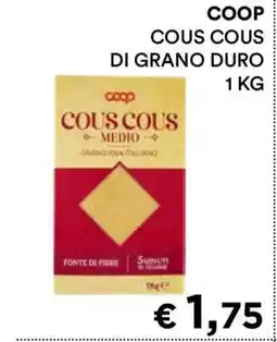 Coop COOP COUS COUS DI GRANO DURO 1 KG offerta