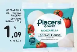 Conad MOZZARELLA LIGHT CONAD PIACERSI offerta