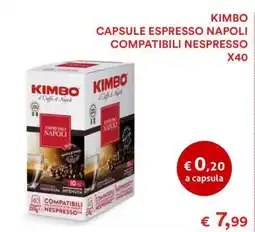 Coop KIMBO CAPSULE ESPRESSO NAPOLI COMPATIBILI NESPRESSO X40 offerta