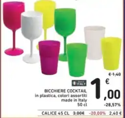 Spazio Conad Bicchiere cocktail in plastica, colori assortiti offerta