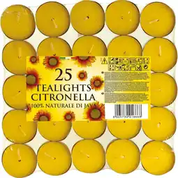 Ipercoop CONFEZIONE 25 TEALIGHT CITRONELLA PANTELLERIA offerta