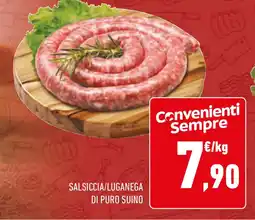Conad Salsiccia/luganega di puro suino offerta
