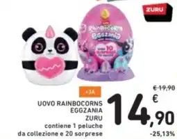 Spazio Conad Uovo rainbocorns eggzania zuru contiene 1 peluche offerta