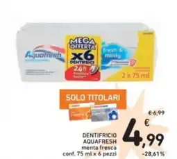 Dentifricio aquafresh menta fresca