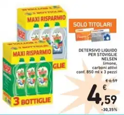 Spazio Conad Detersivo liquido per stoviglie nelsen limone, carboni attivi offerta