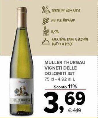 Todis Muller Thurgau Vigneti Delle Dolomiti IGT 75 cl offerta